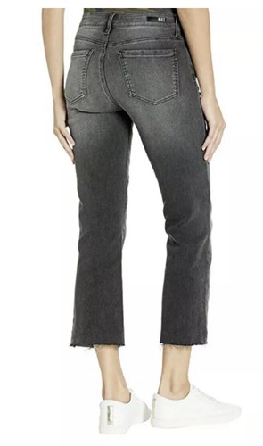 Kut From The Kloth Womens High Waist Ankle Crop Flare Raw Hem Jeans Black 16 - Bild 5 von 6