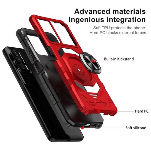 Für Cricket Outlast/AT&T Jetmore Metallringgehäuse Magnetständer + Hartglas - Bild 6 von 26