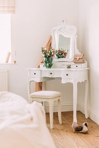 French Style Vanity White Dressing Table Makeup Desk With Mirror And Image Is Loading French Style Vanity White Dressing Table Makeup Desk