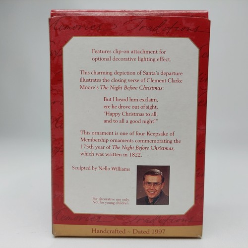 Happy Christmas to All Light Clip 1997 Hallmark Keepsake of Membership Ornament - Picture 8 of 9