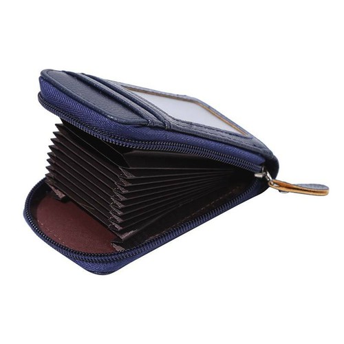 Multifunction Unisex Card Bag Purse Multi-card First Layer Cowhide R - Picture 4 of 10