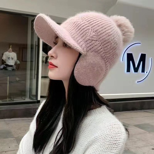 Knitted Earflap Hat Ear Protection Earmuff Caps Windproof Hood Baseball Cap Warm - Picture 2 of 17