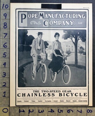 1904 POPE MANUFACTURING CHAINLESS BICYCLE MECHANICAL TWO-SPEED GEAR AD  FC5188