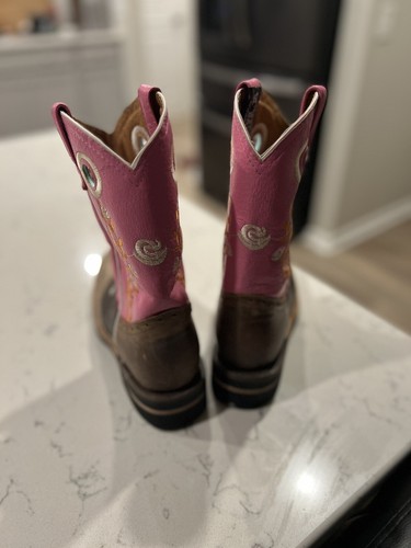 George Davis Woman Cowboy Boot, Size 7-8, Pink And Brown, Embroidered - Picture 4 of 11