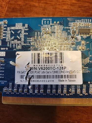 PNY GeForce 6200 PCI-E TURBO CACHE 128MB DDR+DVI+HDTV+TV OUT Svid- V6200TC-128P - Picture 4 of 10