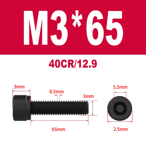 DIN912 12.9 legierter Stahl Zylinderschrauben Innensechskant M1.4-M3 - Bild 110 von 115