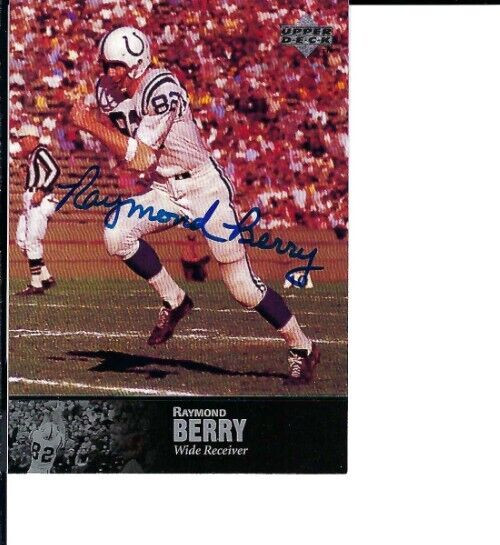 Raymond Berry AUTOGRAPHED 1997 UD NFL Legends Colts HOF NO COA TTM