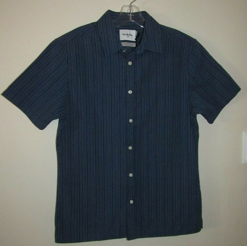 Goodfellow Herren S Hemd Struktur Button Down Freizeit Blau Gestreift NEU Baumwolle - Bild 2 von 8