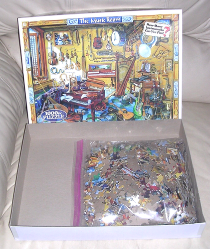 Complete 2000 The Music Room Large Box 1000 Piece Puzzle Pc Instruments Strings - Picture 6 of 13