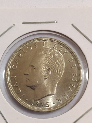 25 Pesetas 1975 Rey Juan Carlos I con error de die chip en corona - Bild 12 von 12