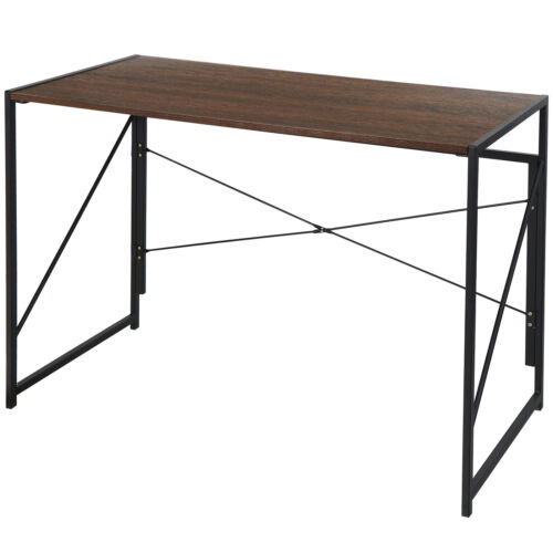 Industrial Writing Desk Folding Pc Laptop Table Space Saving Home Office Desk - Picture 12 of 12
