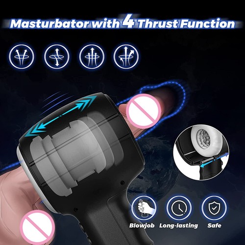 Handsfree Male Masturbator Automatic Telescopic Cup Blowjob Stroker Lubricants - Picture 5 of 14