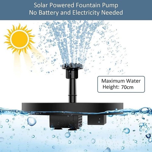 Outdoor Solar Powered Floating Bird Bath Water Fountain Pump Kit Garden Pond - Picture 3 of 23
