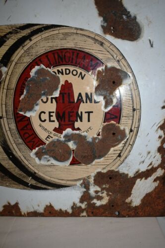 Vintage London Portland Zement England Werbeschild Porzellan Emaille Gilling"2 - Bild 5 von 7
