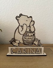 Classic Winnie the Pooh with Custom Name Wooden Decor - Sturdy Stand-Up Cutout