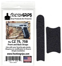 Tractiongrips textured rubber grip tape for CZ 75, 75B front and back strap 