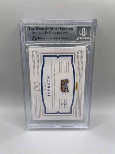 Camiseta deportiva Beckett Auto L3 firmada por Allen Iverson 2015-16 National Treasures Game - Imagen 2 de 2