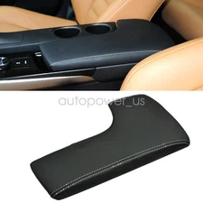 Leather Console Lid Armrest Cover For Lexus IS250 IS350 2014-2017 Black