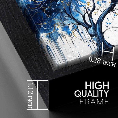 Blue Tree Wall Art for Bedroom - Modern Art Work for Wall Decor Living Room -... - Picture 6 of 7