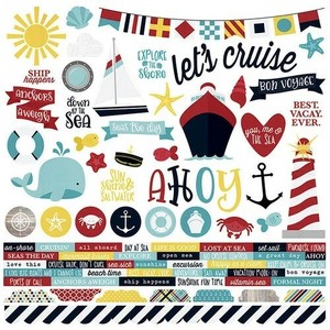 NEW-Simple-Stories-Cruisin-039-Cardstock-Stickers-12-034-X12-034-Summer-Water