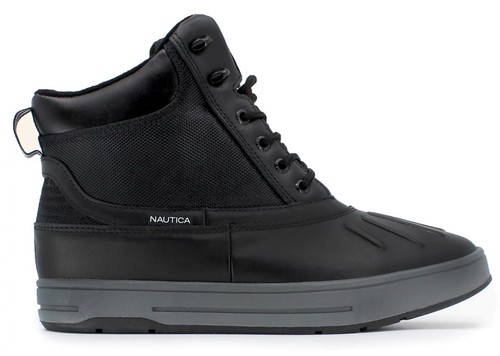 New! NIB Nautica Men's New Bedford Black Canvas Duck Boot 11 W - Picture 2 of 7