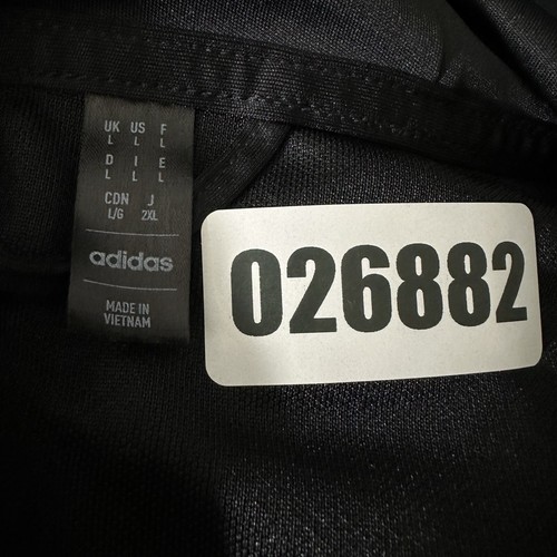 Adidas Track Jacket Men Large Black Full Zip Solid Hood Logo Windbreaker Adult L - Picture 4 of 8