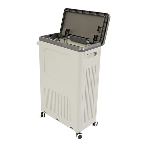 Laundry Clothes Storage Basket With Lid, Rolling Laundry Basket+ Wheels For Home - Picture 18 of 24