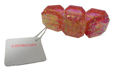 J Crew Crewcuts Girls Stretch Bracelet Chunky Pink Squares Confetti Glitter 6"