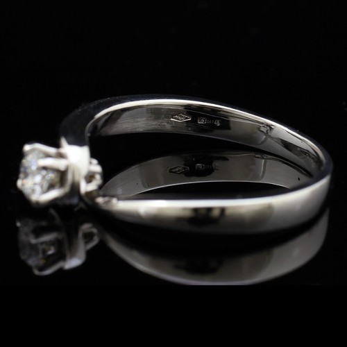 GIORGIO VISCONTI SOLITARIO ORO BIANCO 18KT BRILLANTE 0.31CT NATURALE CERTIFICATO - Foto 6 di 7