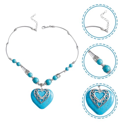 Turquoise Necklace Women Turquoise Jewelry Women Necklace Women Heart Necklace