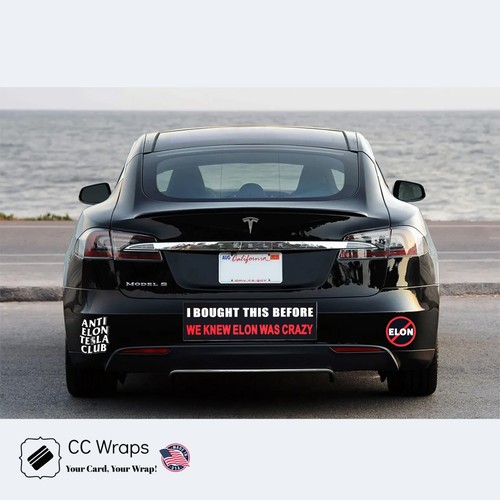4 Pack Tesla Bumper Sticker Anti Elon Musk Decal - Picture 4 of 6