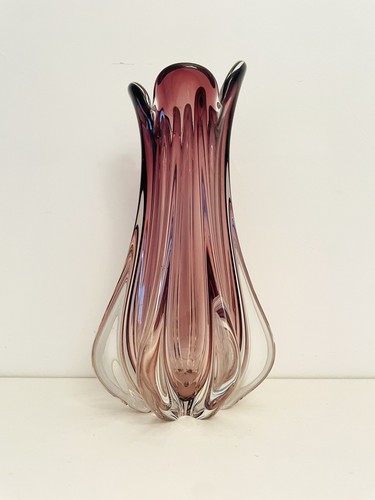 🟠 SEGUSO raro vaso costolato in vetro di Murano anni 60 - Foto 3 di 6