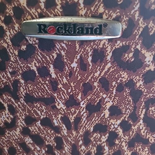 Rockland Luggage Carry on Bag With Strap Leopard Print - Pink Trim - Picture 2 of 6