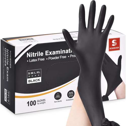 Nitrile Exam Gloves, Black, Medium, 100-Ct Box, 4-Mil, Latex-Free, Powder-Free, - Picture 12 of 12