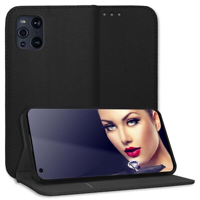 Schutzhülle Bookstyle für Oppo Find X3 Pro (CPH2173,PEEM00, 6.7'') (schwarz)
