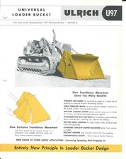 Equipment Data Sheet - Ulrich U97 Bucket Caterpillar 977 H Traxcavator (E5338) 