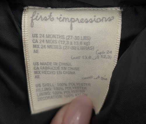Black Dinosaur Snow Suit Booties First Impressions Toddler 24M 25-27 Lb 2T-3T - Picture 3 of 6