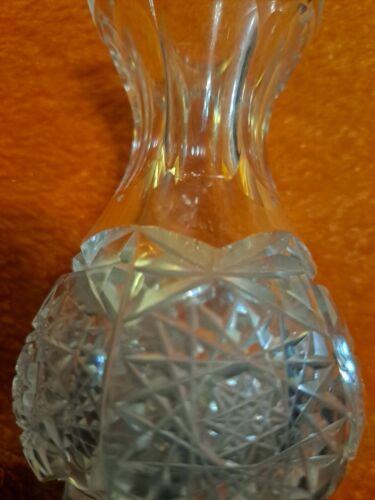 Early Pepi Herrmann Signed 1982 Hand Cut Crystal Vase With Chiped New Hampshire - Picture 9 of 9