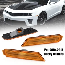For Chevy Camaro 2010-2015 Front Bumper Side Marker Light Reflector Amber Covers
