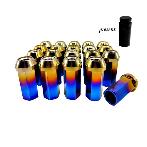 Rison Titanium Lug Nuts Open End Lug Nuts GR5 Ti M12x1.25/1.5x45mm Lug Nut 20PCS - Picture 1 of 66