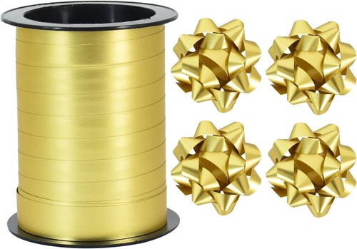 Curling Balloon String Ribbon with Gift Wrapping Bows Set 3/8in Wide Crimped - Picture 7 of 20