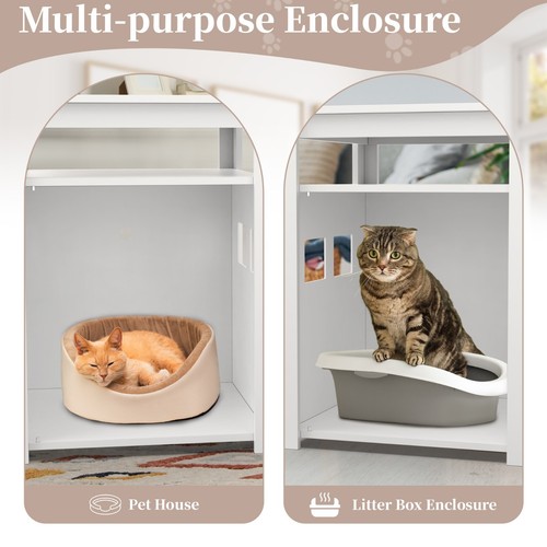 Caja de arena para gatos recinto muebles con cajón, gabinete caja oculta para gatos - Imagen 8 de 9