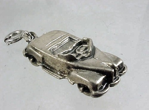Vintage Large Sterling Silver CONVERTIBLE SPORTS CAR Charm 6.5 Grams - Picture 2 of 5