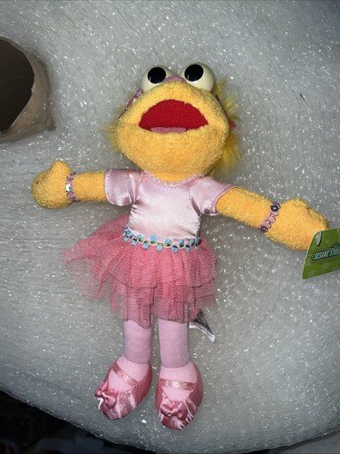 Sesamstraße Zoe Plüschtier 9,5 Zoll rosa Ballett Ballerina mit Etikett - Bild 1 von 3