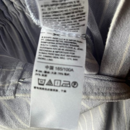 Old Navy Leinen Viskose Jumpsuit Gr. Large gestreift Kurzarm Damen grau weiß - Bild 11 von 13