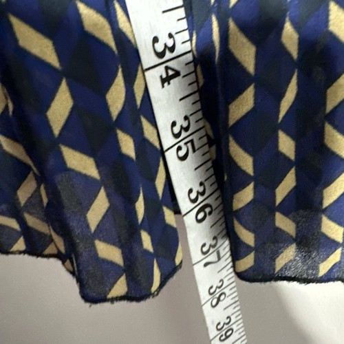 Women’s Joe Fresh Sz S P Stretchy MIDI Knit Dress Pleated Career Navy Geometric - Picture 5 of 12