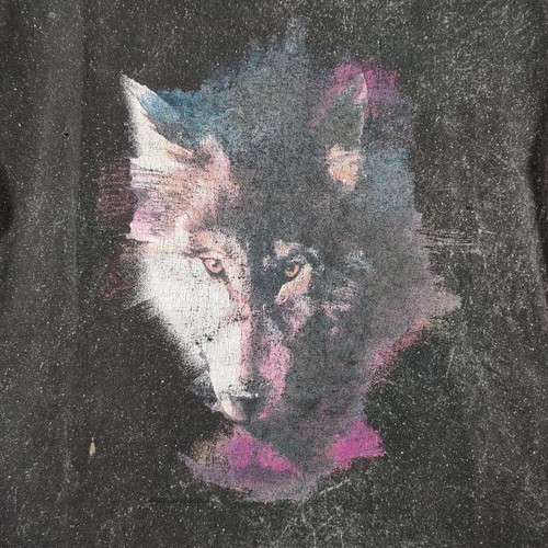 Harlequin 1992 Wolf Print Sz Large L Single Stitch T Shirt VTG 22x29 S. Stitch - Picture 2 of 10