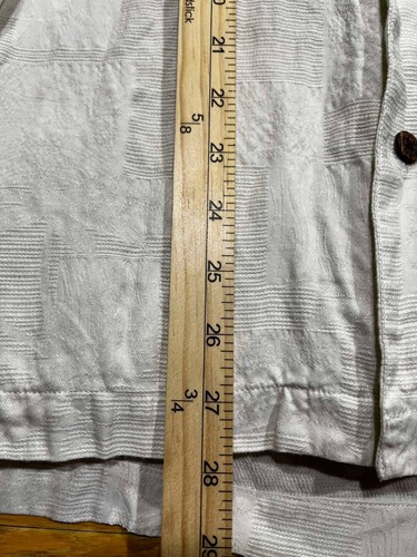 Caribbean Joe Shirt Mens Large Short Sleeve Cream Button Down Beach Vacation - Picture 6 of 6