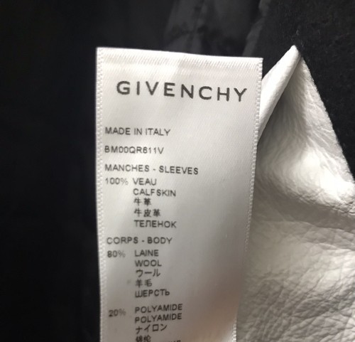 GIVENCHY varsity jacket in wool and leather 100% Authentic Sz IT 46/US 36 AS IS - Picture 10 of 13