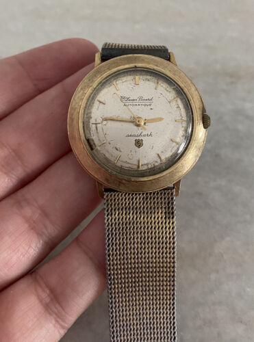 Vintage Men’s 10k Yellow Gold Filled Lucien Piccard Seashark Watch Automatique - Picture 4 of 6